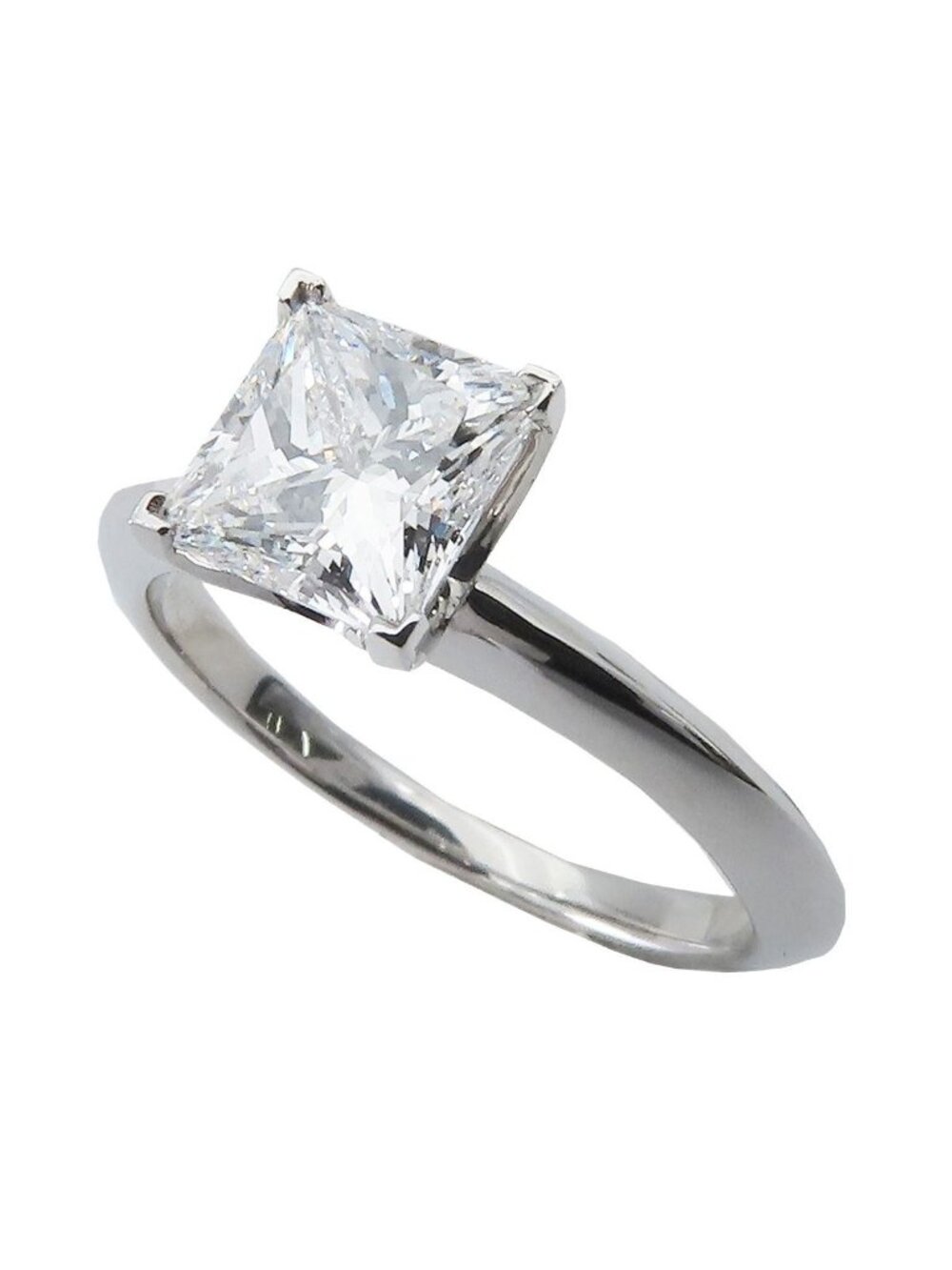Tiffany & Co Princess Cut Engagement Ring Platinum Diamond